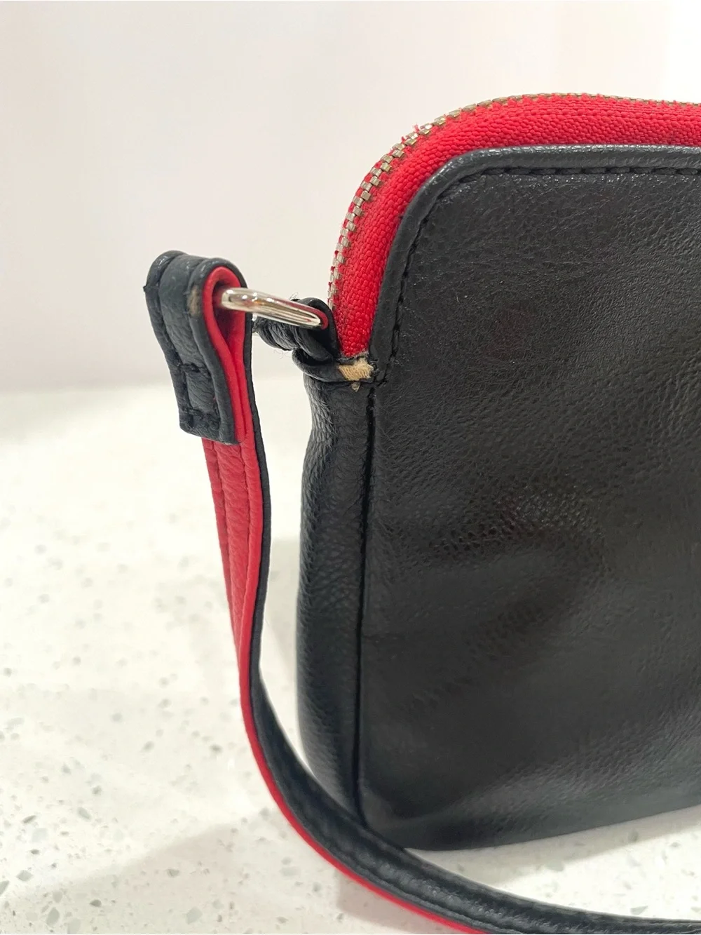 Nine West Red and Black Leather Crossbody Bag